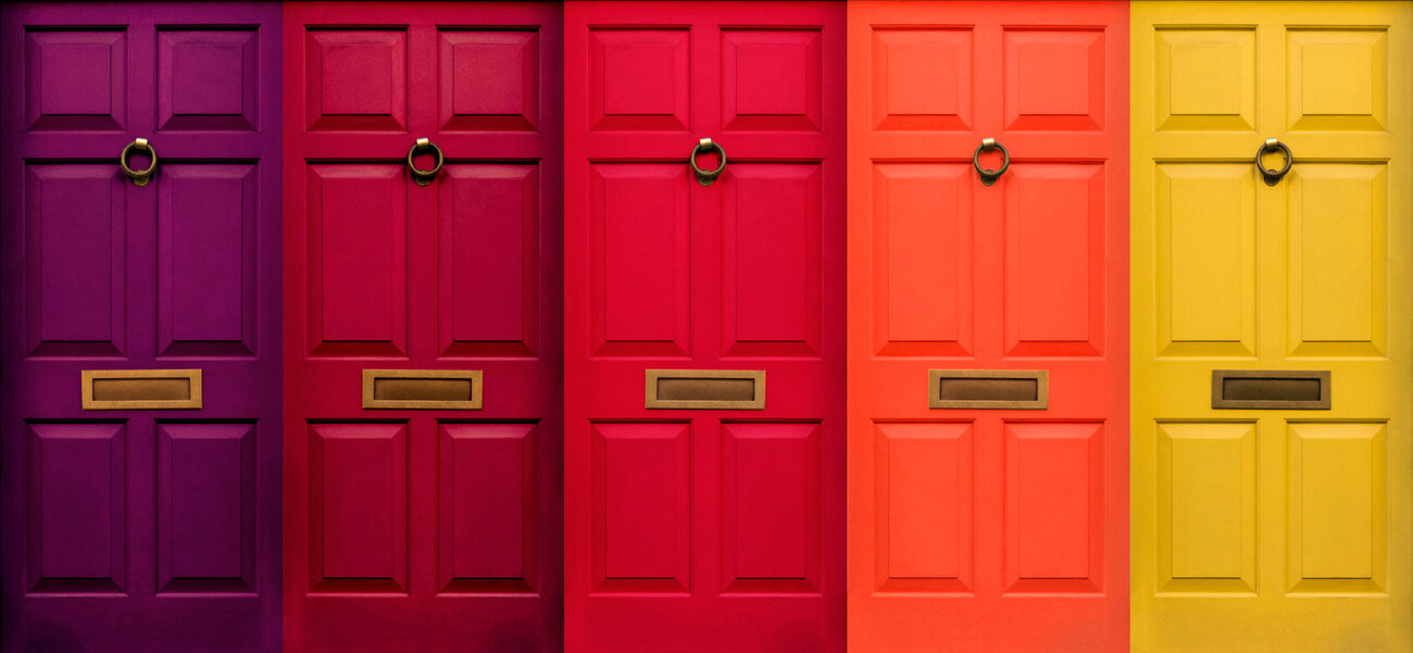 Range of coloured composite doors available with replacement grants