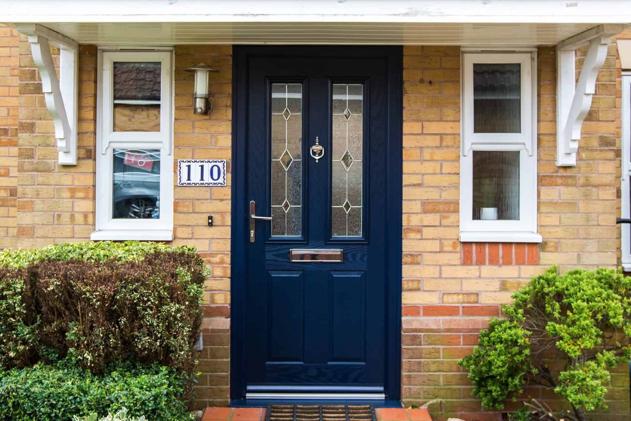 Composite front door fitted to a UK home