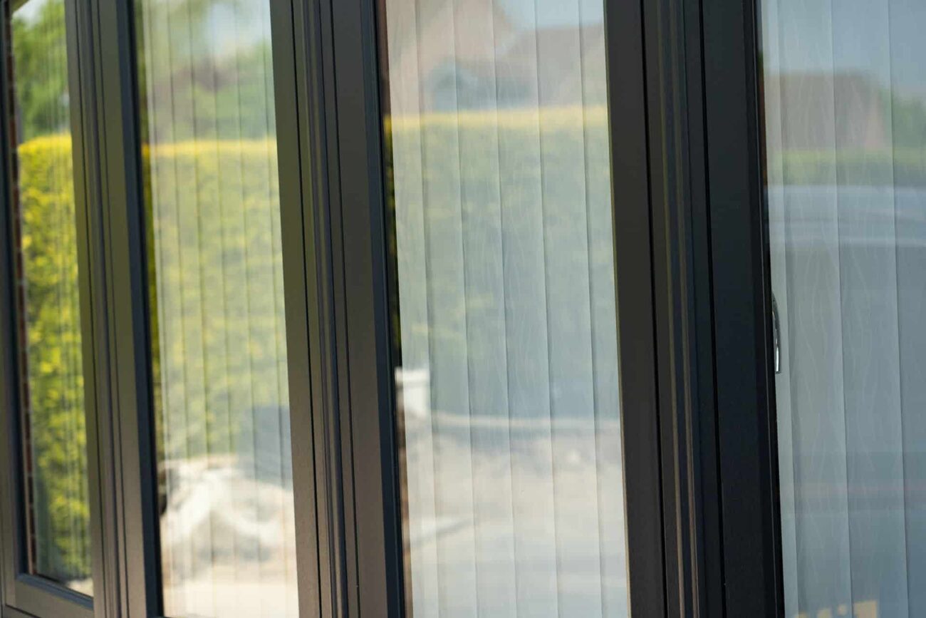 Flush fit uPVC casement window in anthracite grey