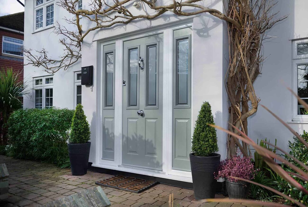 Green Solidor composite front door