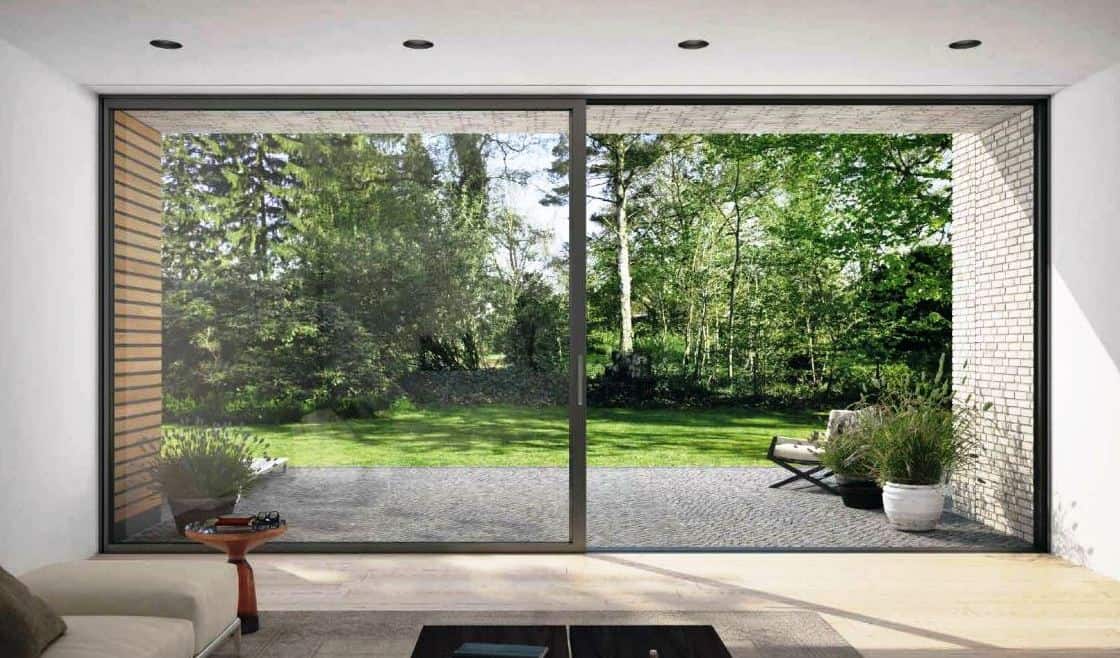 Large sliding patio door fitted to a home