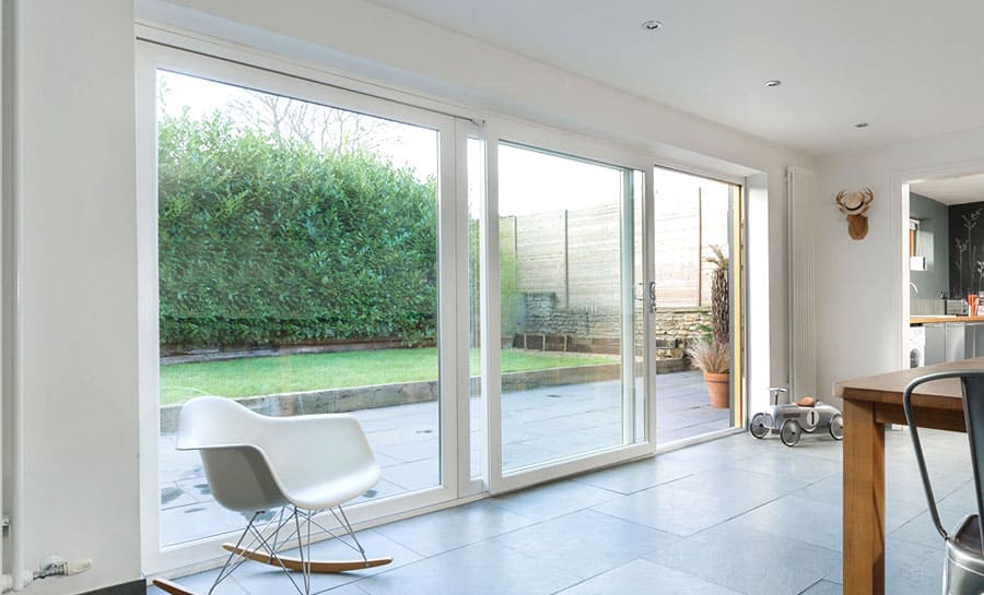 White uPVC sliding patio door