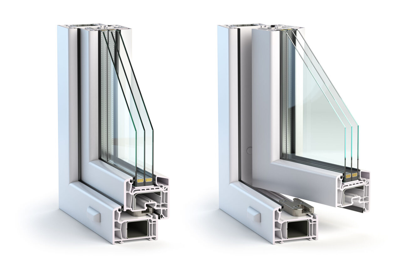Triple glazed window profile for maximum energy efficiency